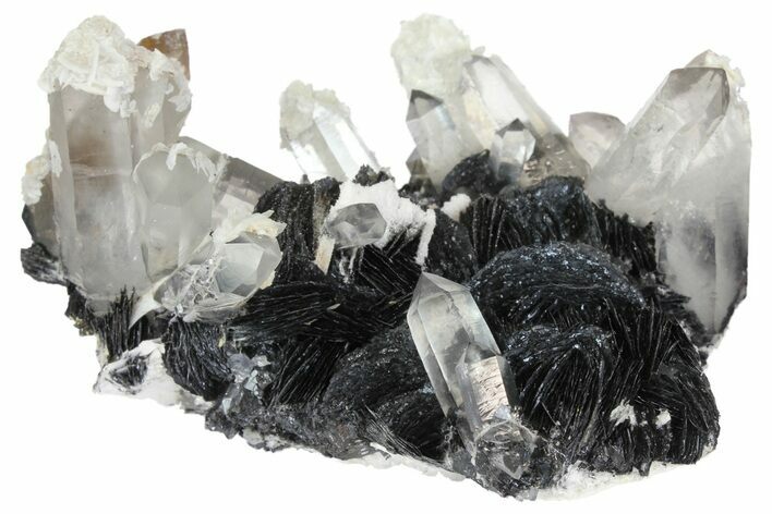 Quartz Crystals On Sparkling Bladed Hematite - See Video! #163975